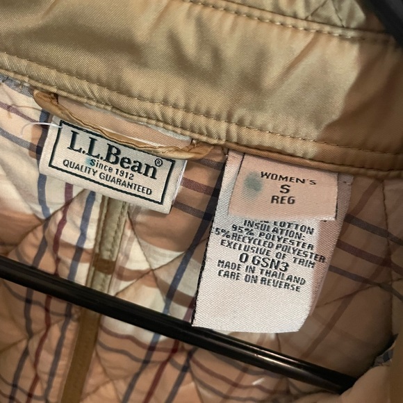LL Bean Quilted Jacket in Tan, Size S - Picture 2 of 2